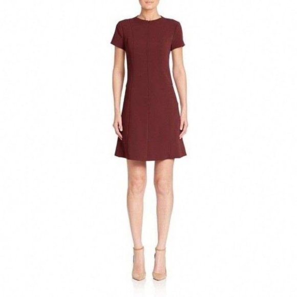 Theory Dresses & Skirts - Theory Apalia Admiral A-Line Maroon Office Dress